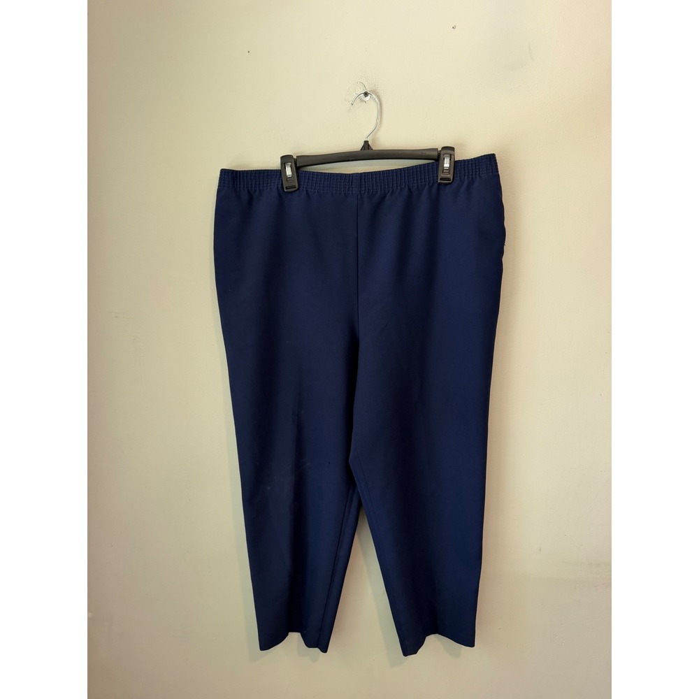 Allison Daley Navy Blue Elastic Waist Straight Leg Pants Petites 16P Canada